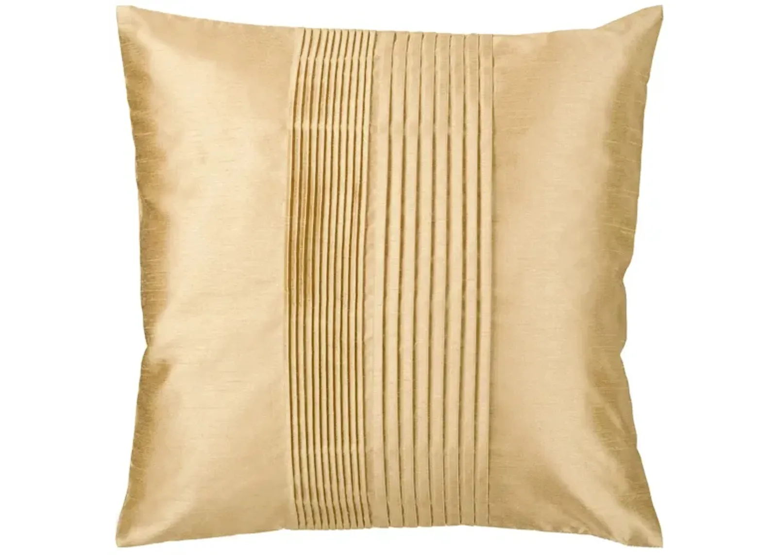 Solid Pleated 22" Throw Pillow in Mustard by Surya