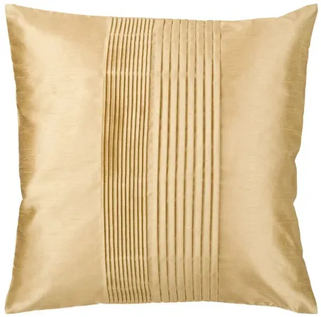 Solid Pleated 22" Throw Pillow in Mustard by Surya