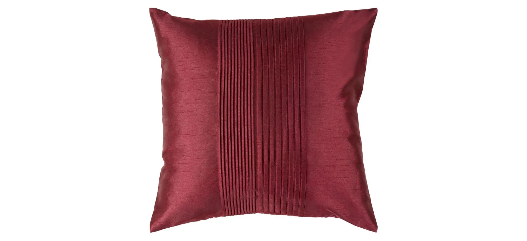 Solid Pleated 18" Throw Pillow in Garnet by Surya