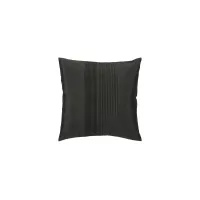 Solid Pleated 22" Down Throw Pillow in Black by Surya
