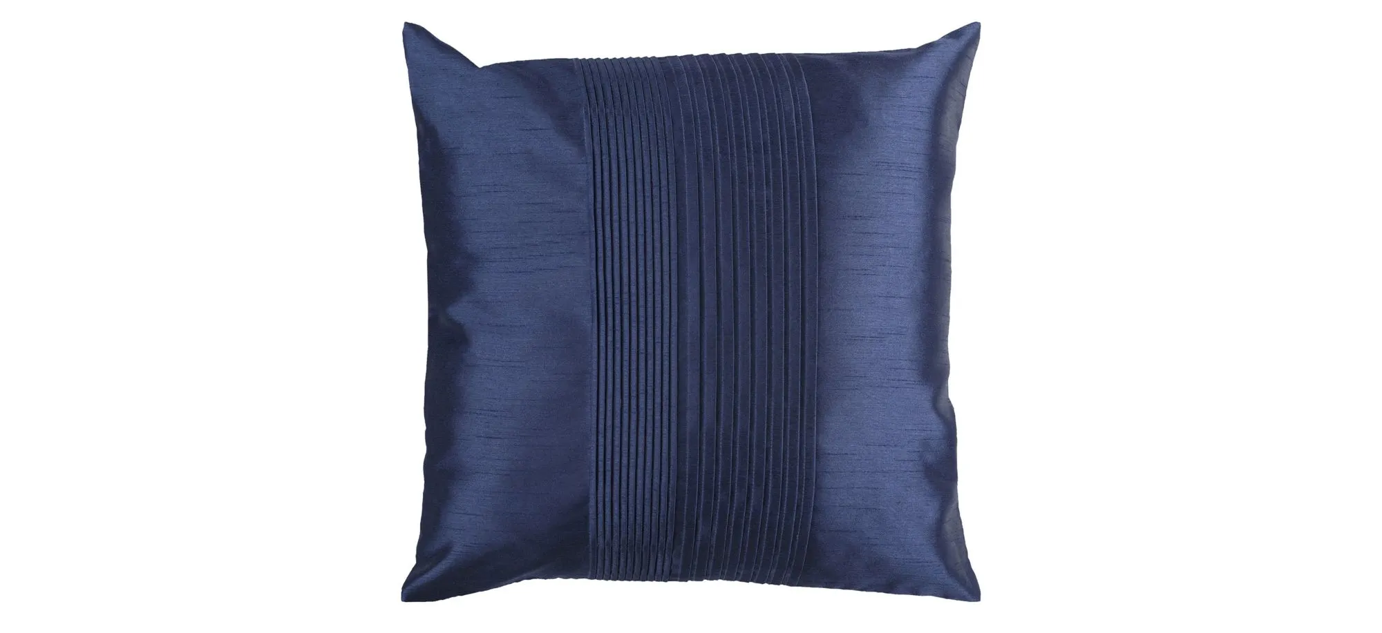 Solid Pleated 18" Down Throw Pillow in Navy by Surya