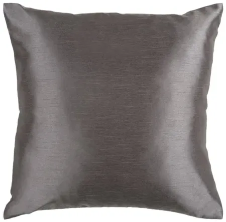 Solid Luxe 18" Down Throw Pillow in Charcoal by Surya