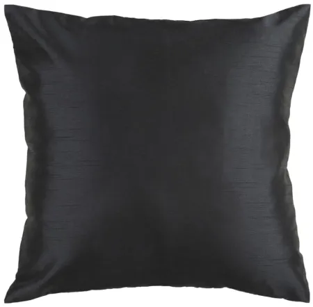 Solid Luxe 18" Down Throw Pillow in Black by Surya