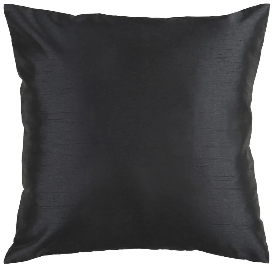 Solid Luxe 22" Throw Pillow in Black by Surya