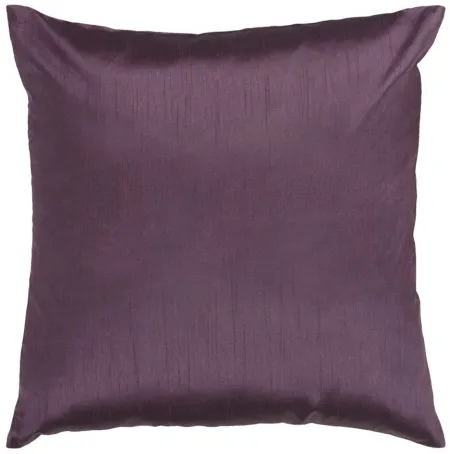 Solid Luxe 22" Down Throw Pillow in Dark Purple by Surya