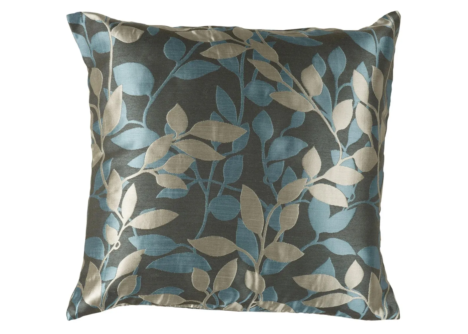 Wind Chime 18" Throw Pillow in Khaki, Aqua, Dark Green by Surya