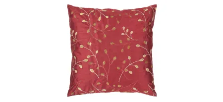 Blossom II 18" Down Throw Pillow in Bright Red, Camel, Cream, Mustard by Surya