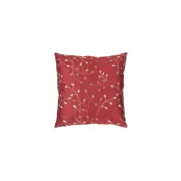 Blossom II 22" Down Throw Pillow in Bright Red, Camel, Cream, Mustard by Surya