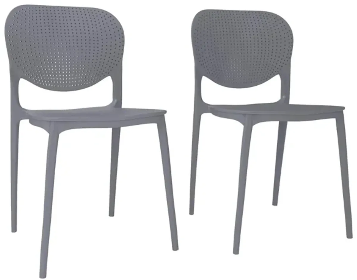 Amazonia Outdoor Dining Chair - Set of 2 in Gray by International Home Miami