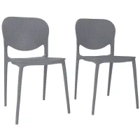 Amazonia Outdoor Dining Chair - Set of 2 in Gray by International Home Miami