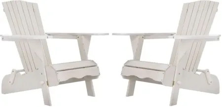 Dilettie Outdoor Adirondack Chairs - Set of 2 in Fog Gray by Safavieh
