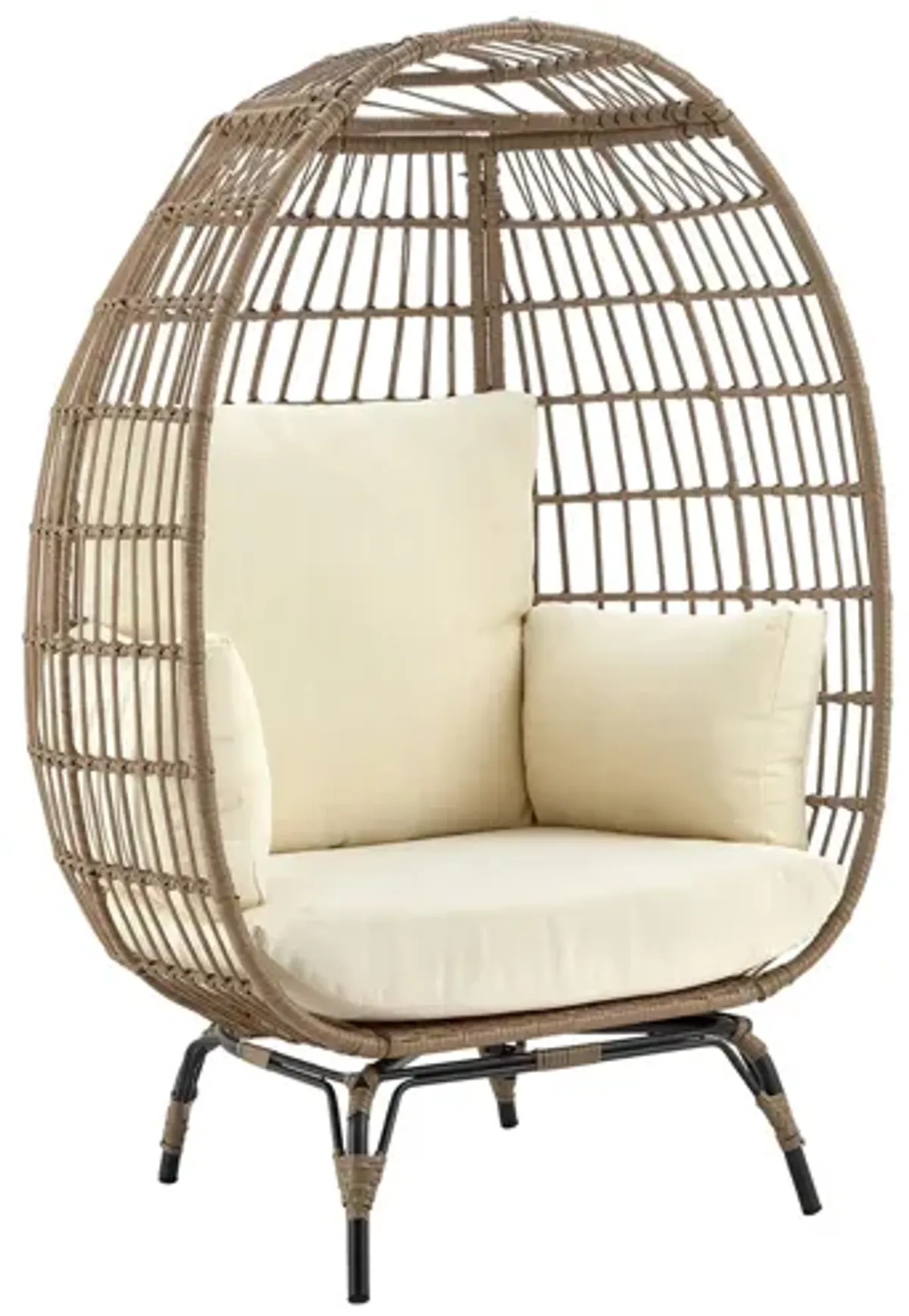 Wixx Outdoor Patio Freestanding Egg Chair in Tobacco by Manhattan Comfort