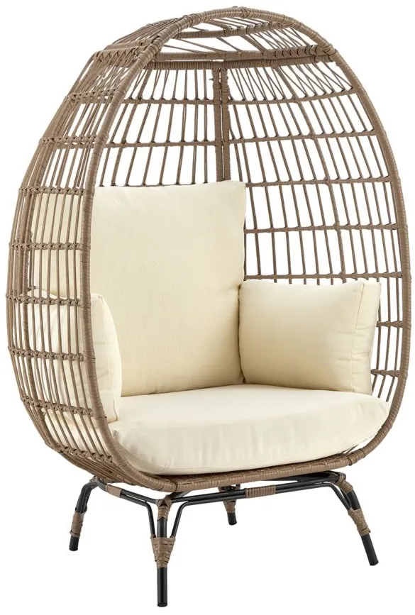 Wixx Outdoor Patio Freestanding Egg Chair in Tobacco by Manhattan Comfort