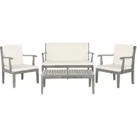 Venice 4-pc. Patio Set in Brown, Tan Red, Gray by Safavieh