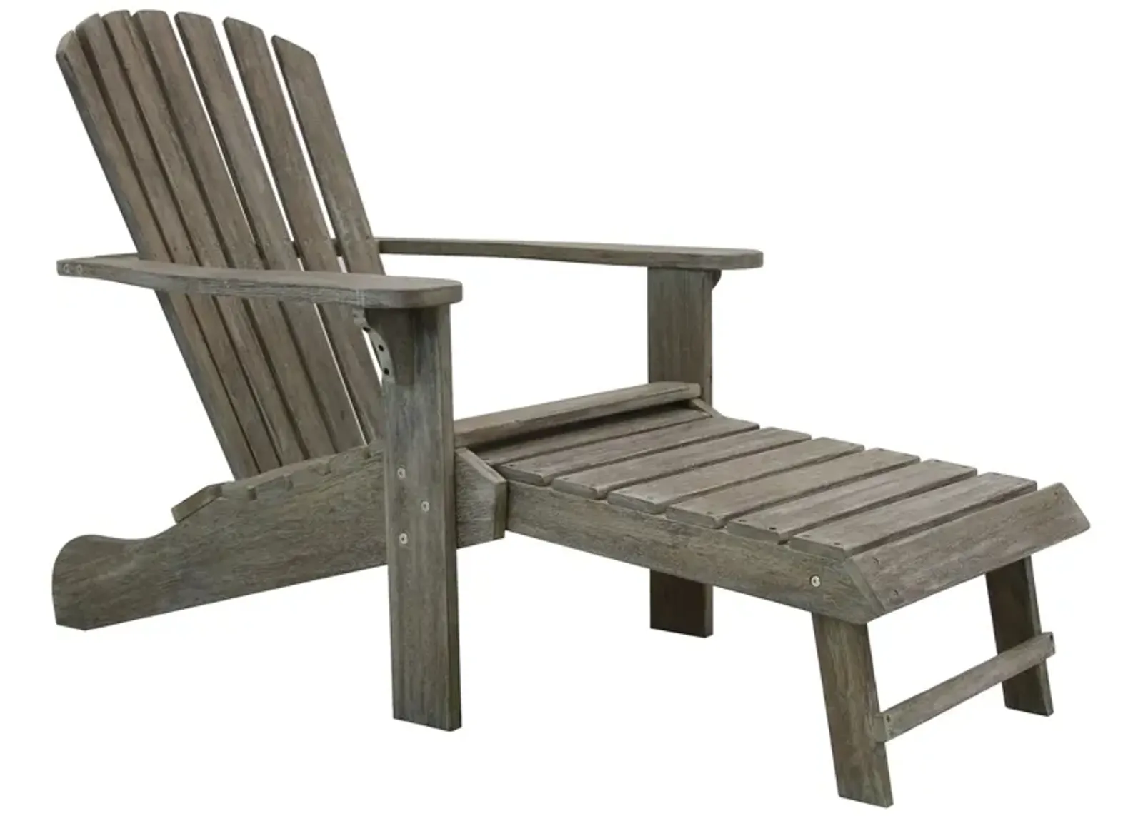 Breeze Outdoor Adirondack Chair With Built-in Stowaway Ottoman in Brown by Outdoor Interiors