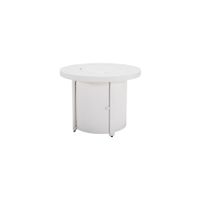 Sundown Treasure Outdoor Round Fire Pit Table in White by Ashley Express
