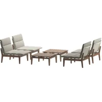Solania 6-Piece Conversation Set in Coral Sand by International Home Miami