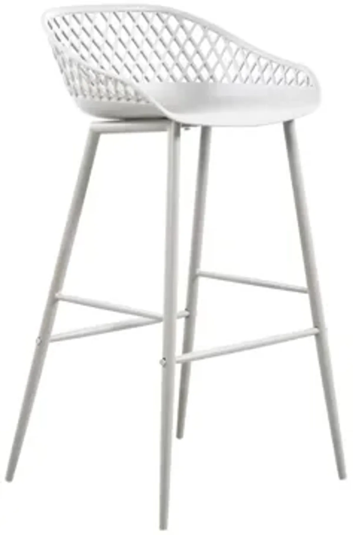 Piazza Outdoor Barstool - Set of 2 in White by Moe's Home Collection