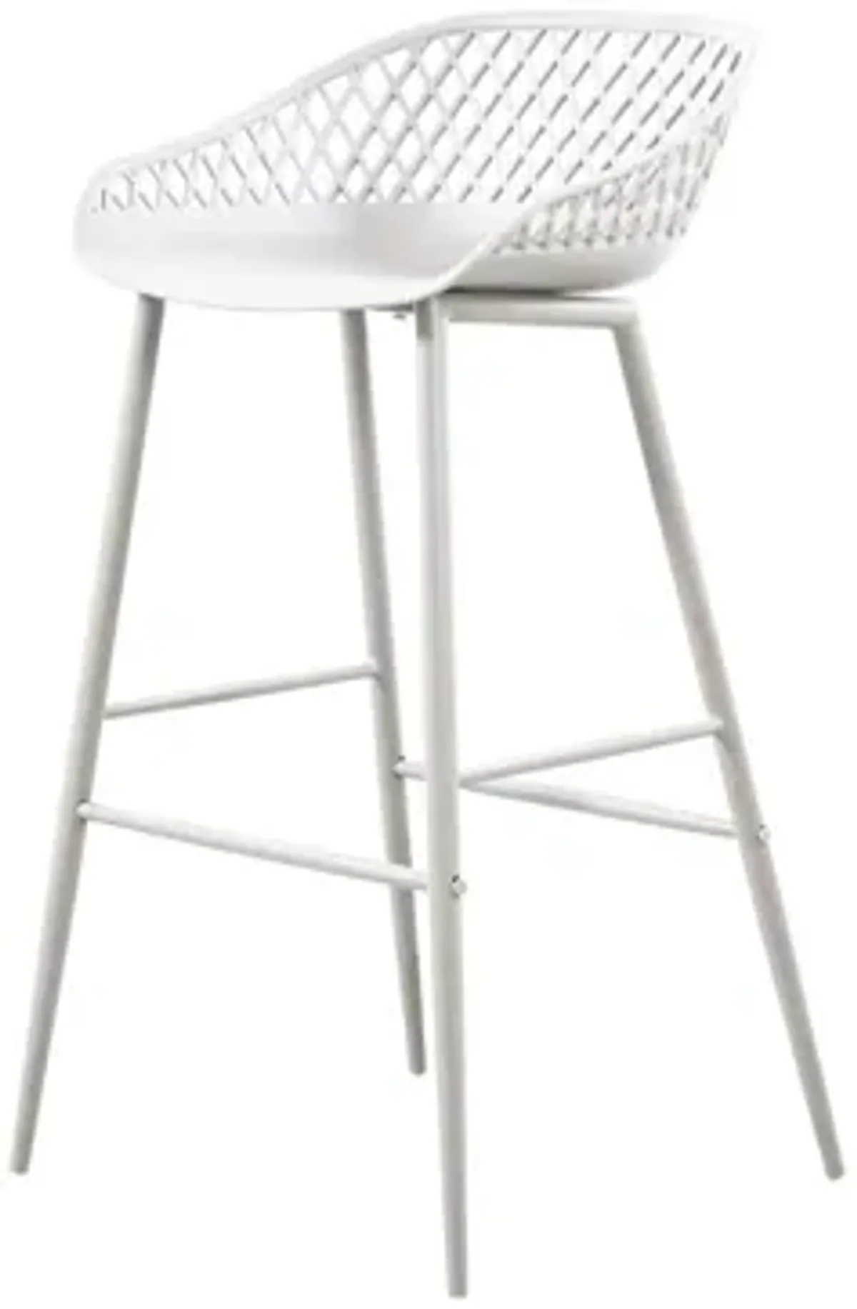 Piazza Outdoor Barstool - Set of 2 in White by Moe's Home Collection