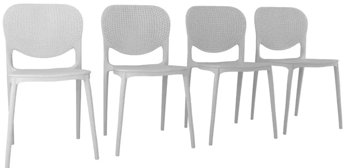 Amazonia Outdoor Dining Chair - Set of 4 in White by International Home Miami