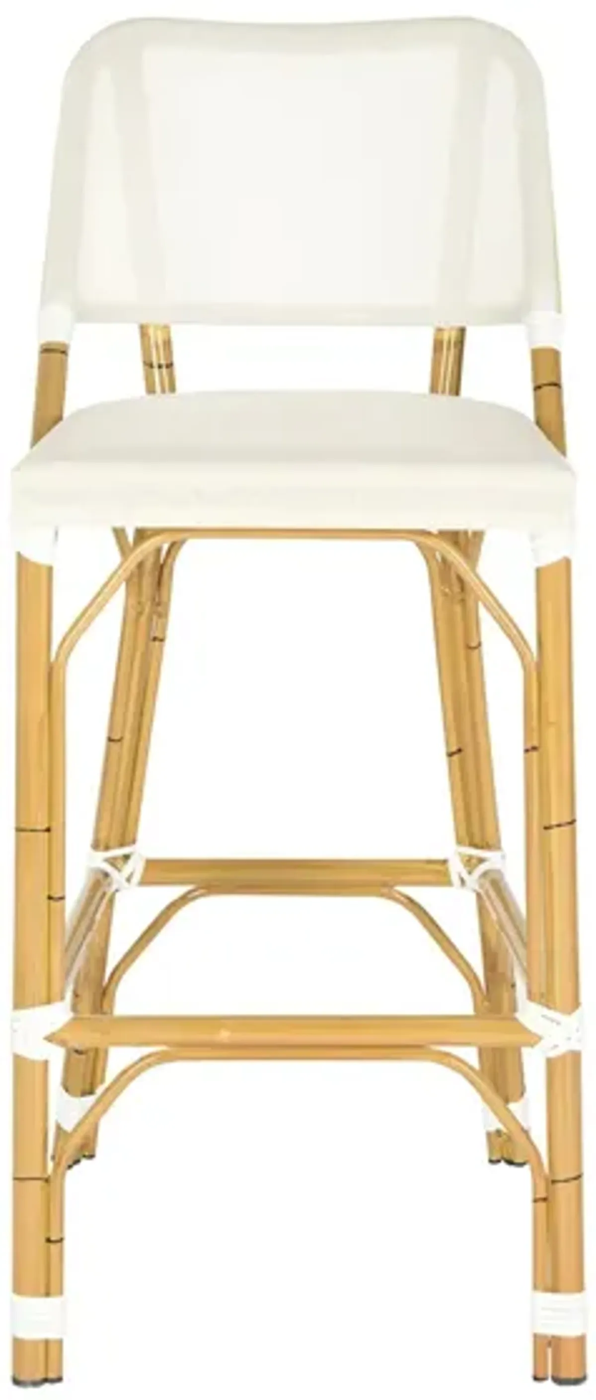 Deltana Indoor/Outdoor Stacking Bar Stool in Black / Beige / White by Safavieh