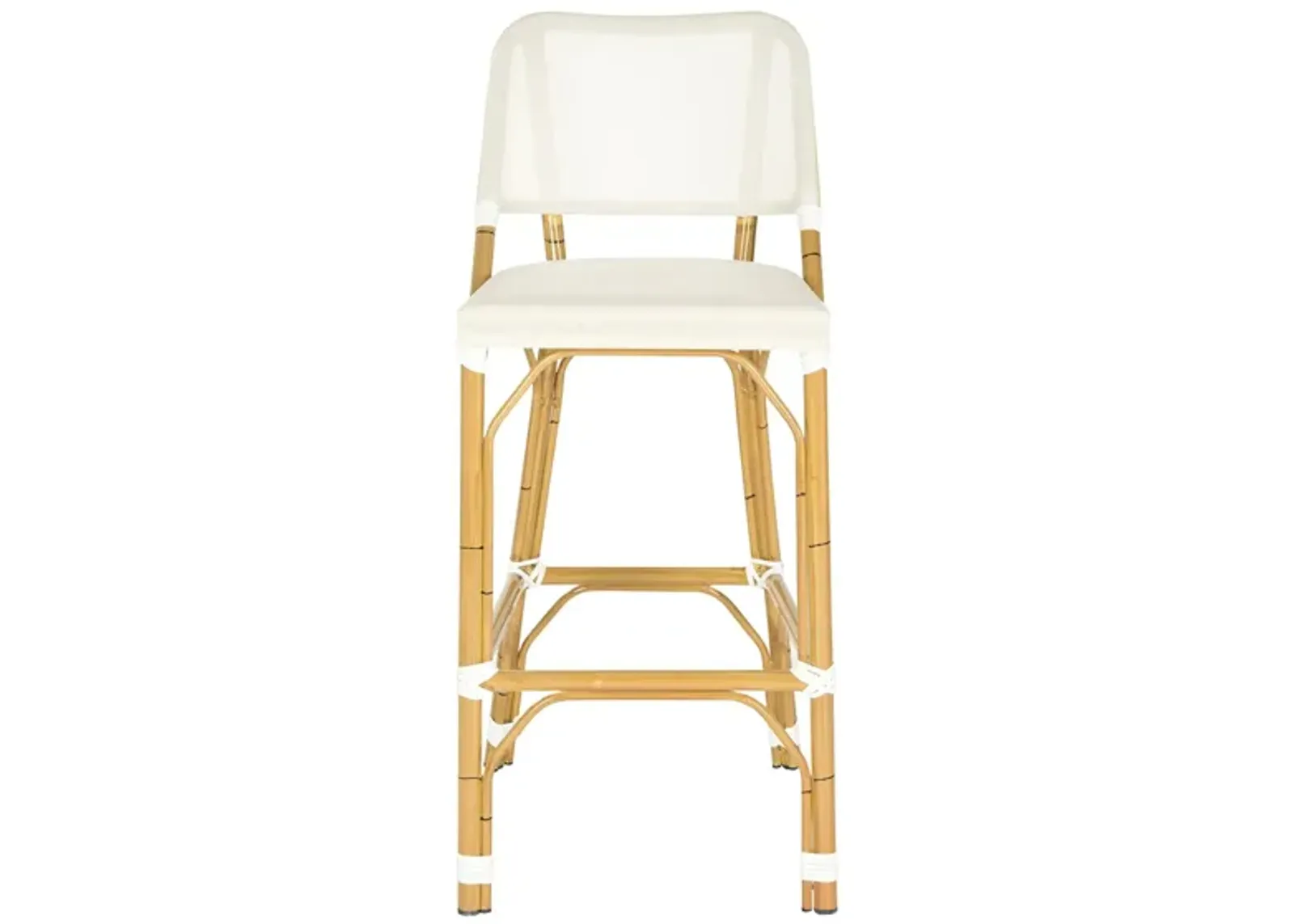 Deltana Indoor/Outdoor Stacking Bar Stool in Black / Beige / White by Safavieh