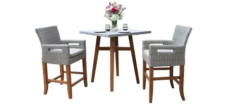 Brubaker Outdoor Square Balcony Height Table in Dark Carmel by Outdoor Interiors