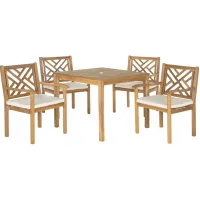 Alton 5-pc. Outdoor Dining Set in Brown by Safavieh