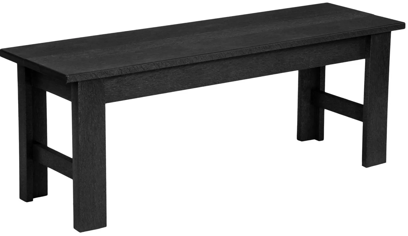 Generation Recycled Outdoor Bench in Black by C.R. Plastic Products