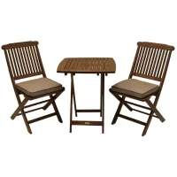 Ladybug 3-pc. Outdoor Bistro Set in Brown and beige by Outdoor Interiors