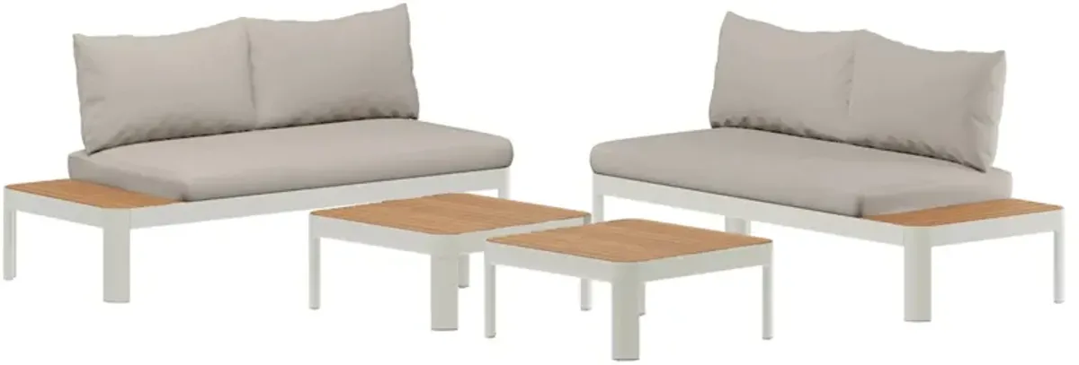 Portals 4-pc. Conversation Set with Cushions in Milky White by International Home Miami