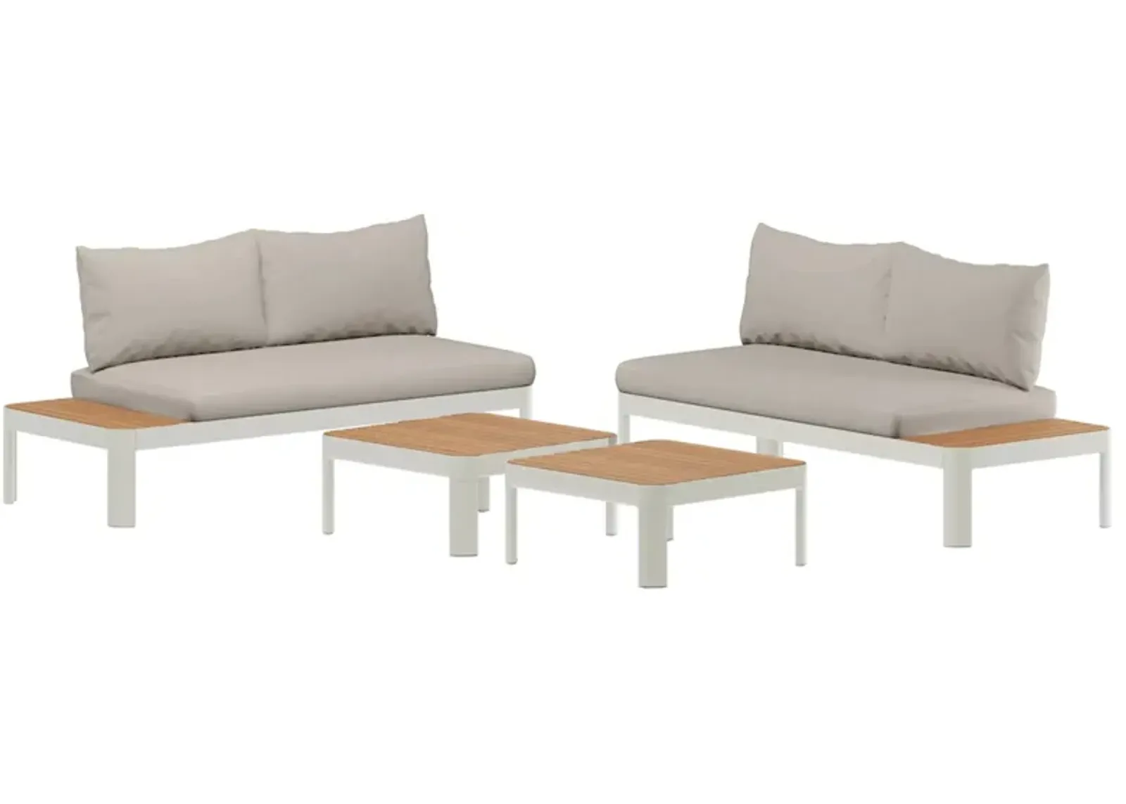 Portals 4-pc. Conversation Set with Cushions in Milky White by International Home Miami