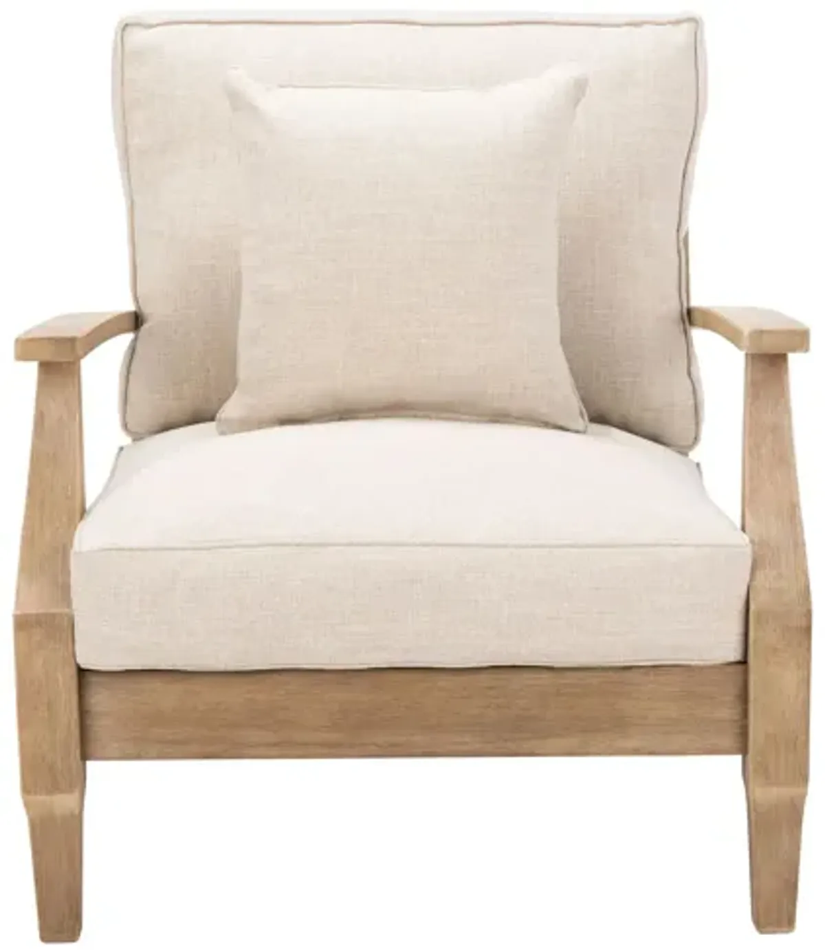 Gabbi Wood Patio Armchair in Graystone by Safavieh