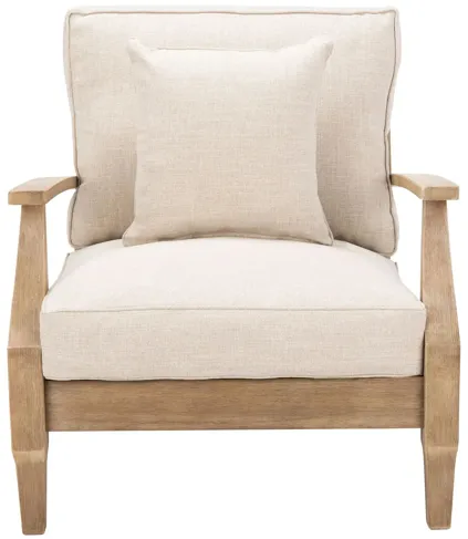 Gabbi Wood Patio Armchair in Graystone by Safavieh