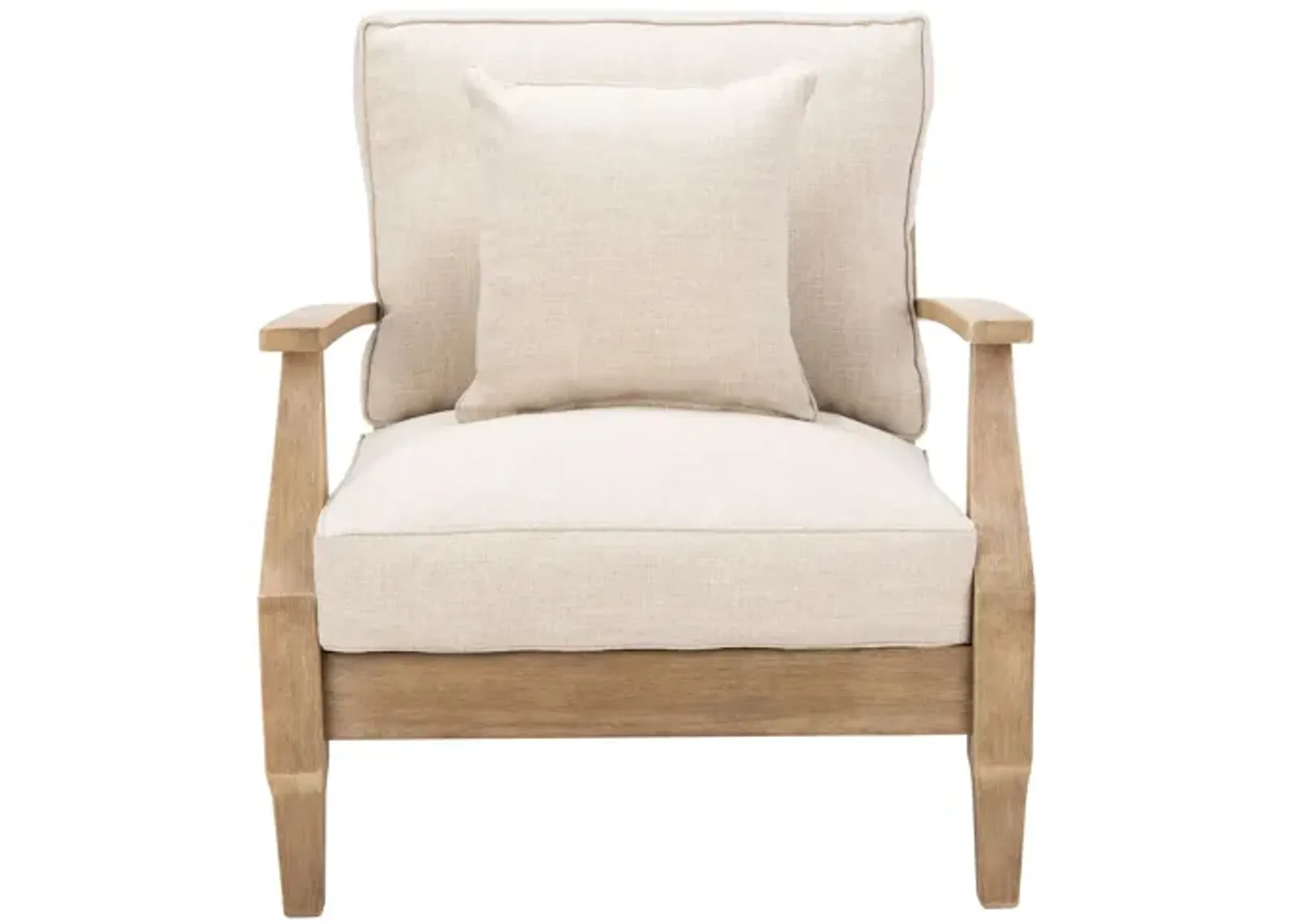 Gabbi Wood Patio Armchair in Graystone by Safavieh