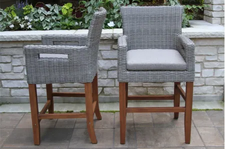 Bassey Outdoor Balcony Height Armchair - Set of 2 in Stone by Outdoor Interiors