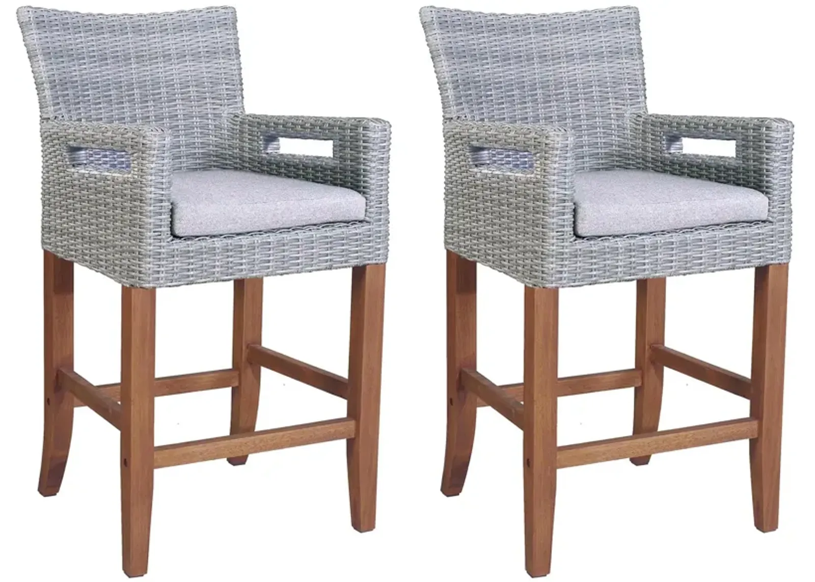 Bassey Outdoor Balcony Height Armchair - Set of 2 in Stone by Outdoor Interiors