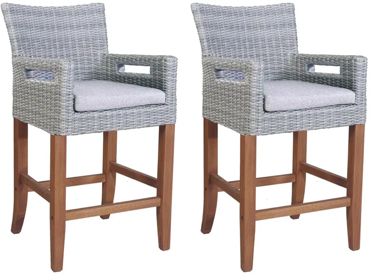 Bassey Outdoor Balcony Height Armchair - Set of 2 in Stone by Outdoor Interiors