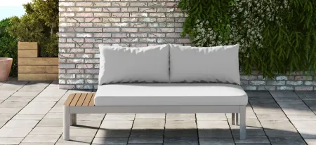 Portals Patio Sofa with Cushions in Milky White by International Home Miami