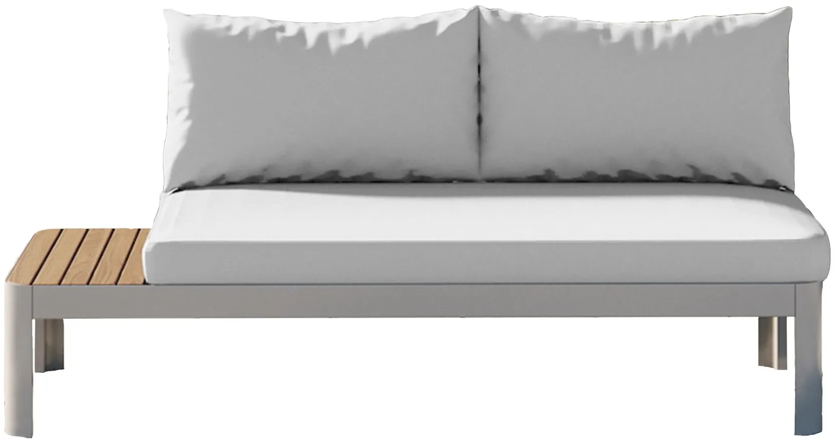 Portals Patio Sofa with Cushions in Milky White by International Home Miami