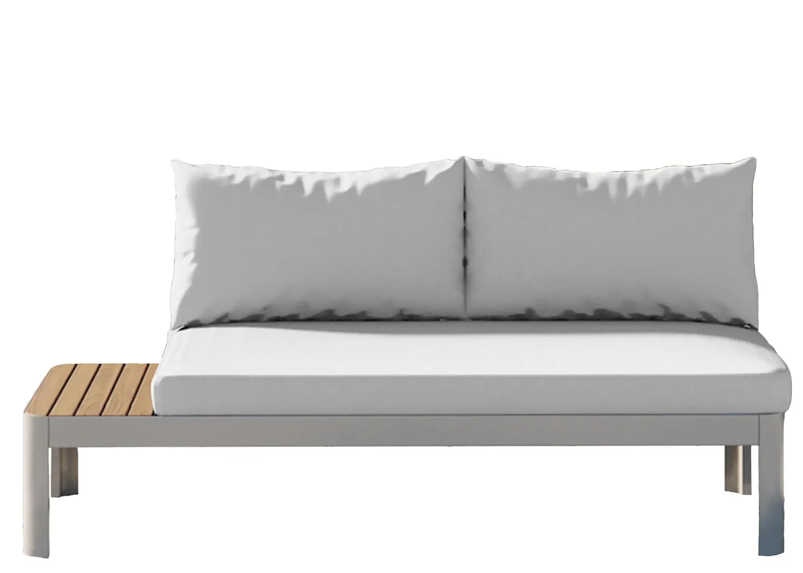 Portals Patio Sofa with Cushions in Milky White by International Home Miami