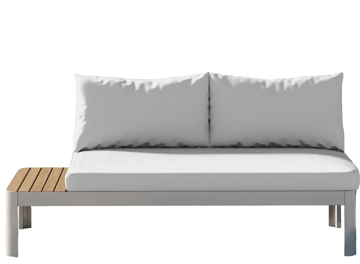 Portals Patio Sofa with Cushions in Milky White by International Home Miami