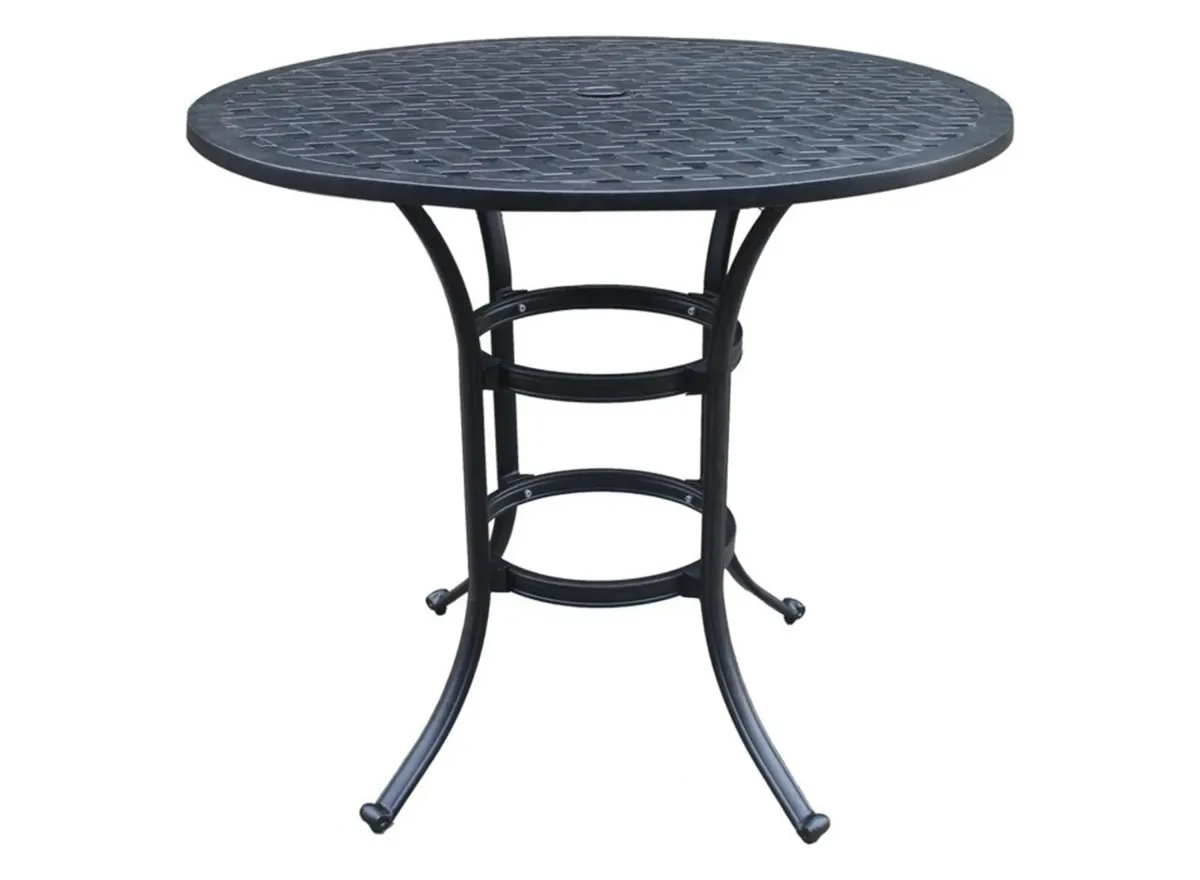 Castle Rock Outdoor Round Bar Table in Dark Lava Bronze by Bellanest