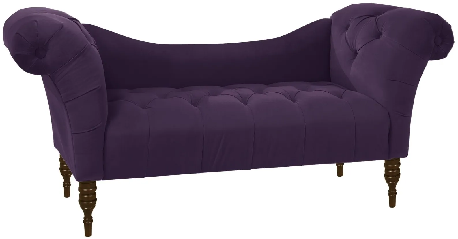 Lansing Chaise Lounge in Velvet Aubergine by Skyline