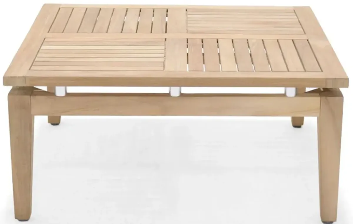 Solania Patio Coffee Table in Light Teak by International Home Miami