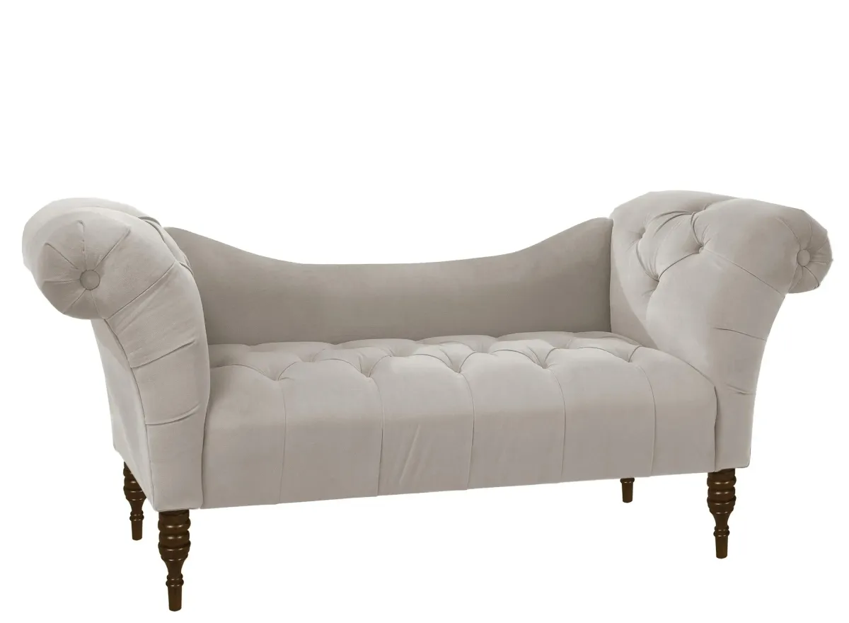 Lansing Chaise Lounge in Velvet Light Gray by Skyline