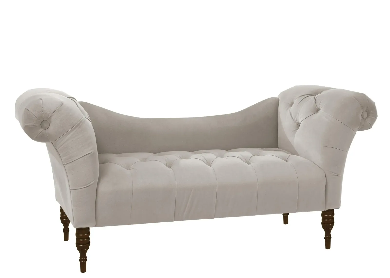 Lansing Chaise Lounge in Velvet Light Gray by Skyline