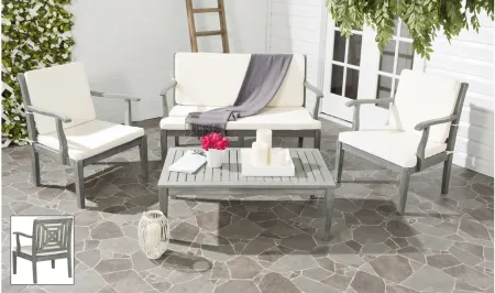 Hilo Mar 4-pc. Patio Set in Charcoal by Safavieh
