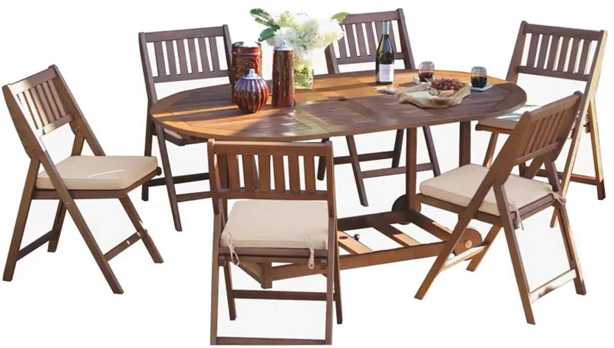 Apak 7-pc Fold and Store Dining Set