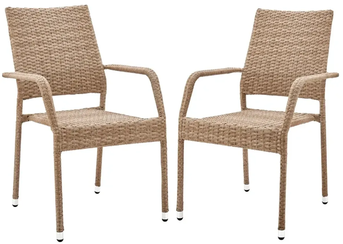 Alinsky Outdoor Patio Dining Armchair - Set of 2 in Sandstone by Manhattan Comfort